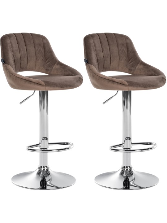 2 db bárszék készlet Milet velvet C, barna