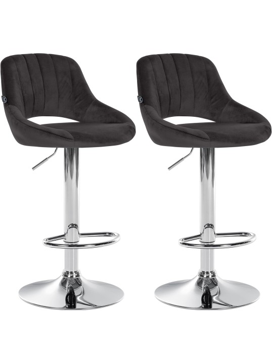 2 db bárszék készlet Milet velvet C, fekete
