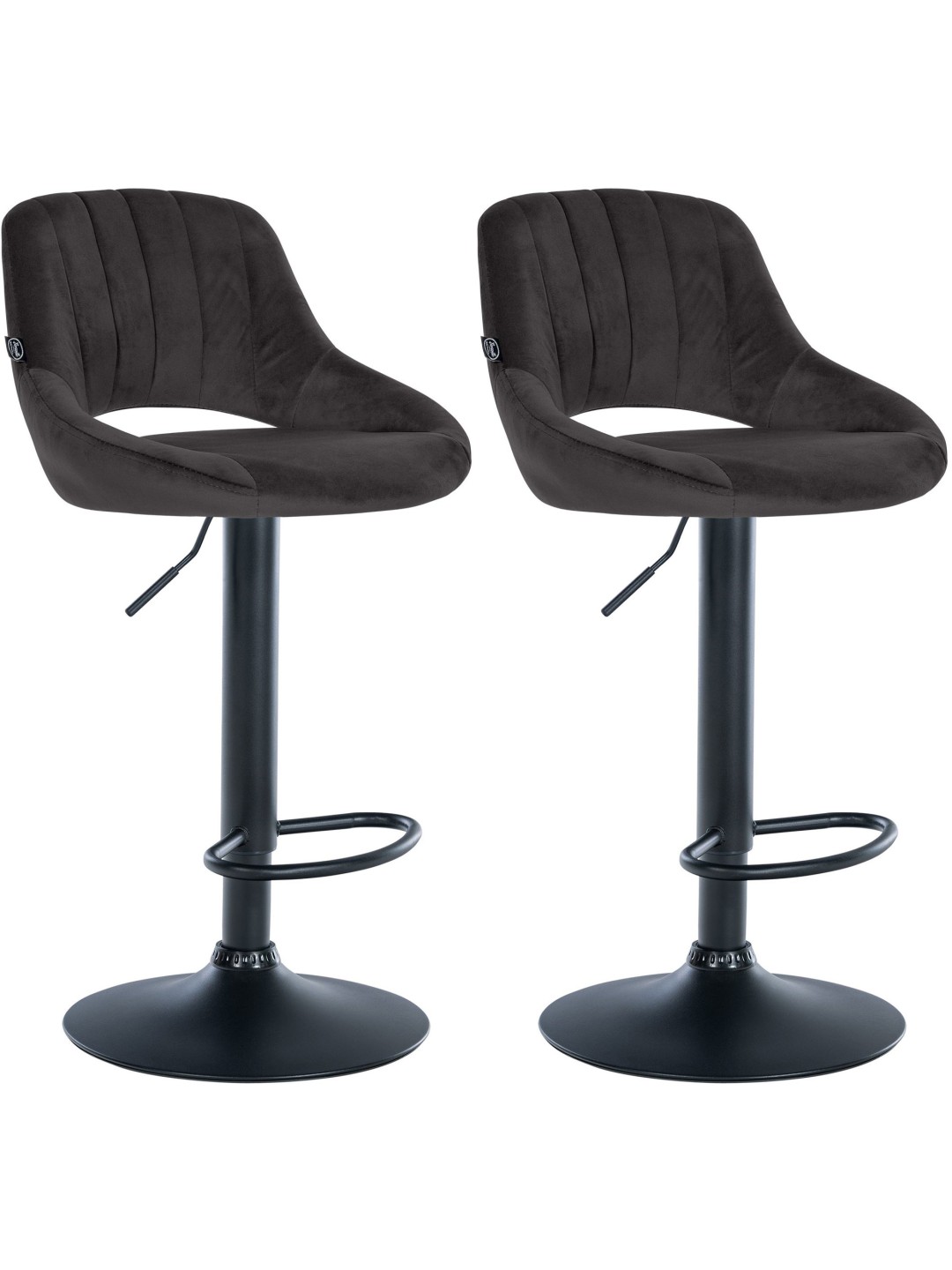 2 db bárszék készlet Milet velvet B, fekete