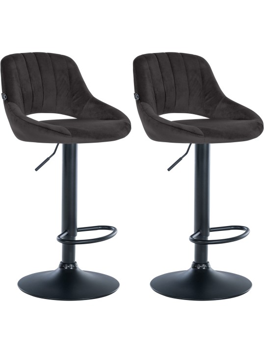 2 db bárszék készlet Milet velvet B, fekete