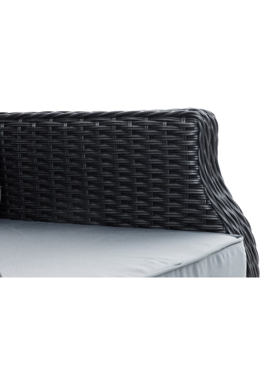 Breno fotel vasszürke lábtartóval, fekete