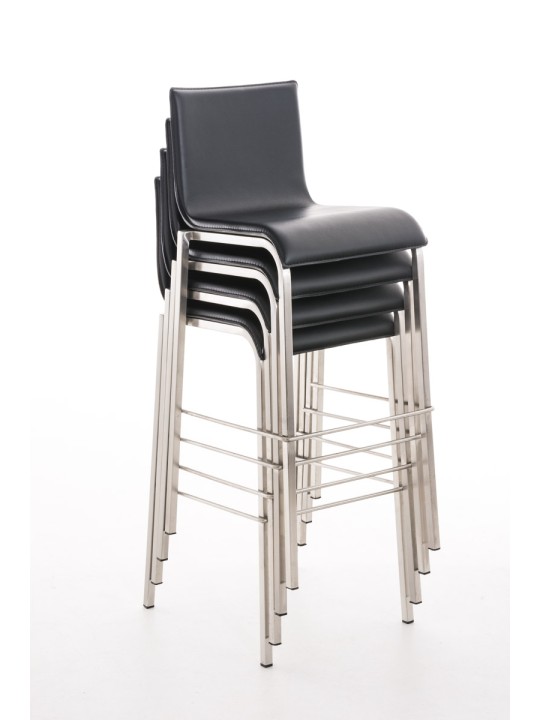 Bárszék Avola bőr lapos B78, fekete