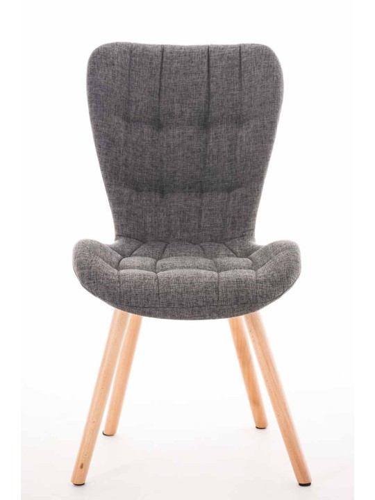 Szék Elda natúr anyagból, világosszürke