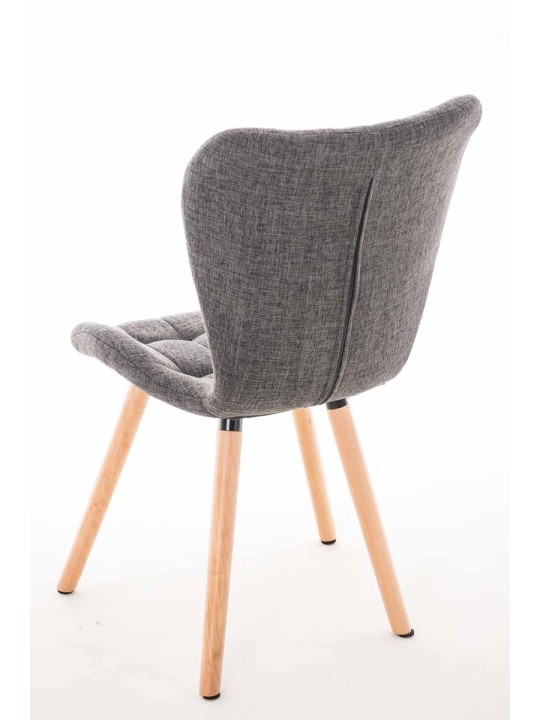 Szék Elda natúr anyagból, világosszürke