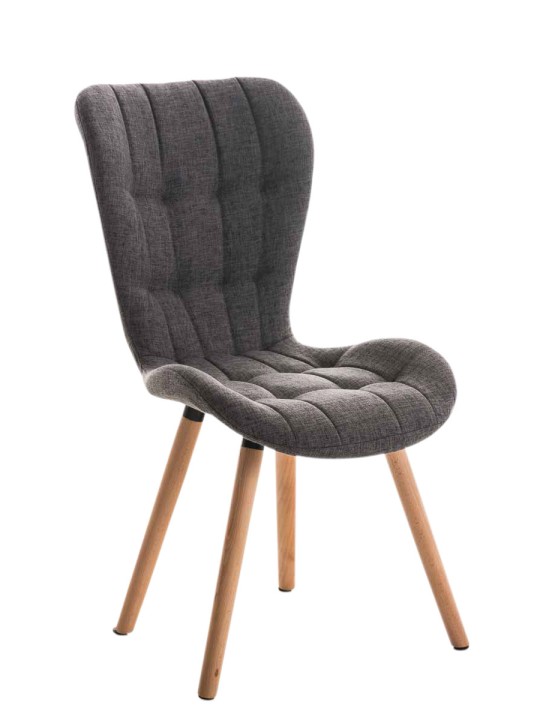 Szék Elda natúr anyagból, világosszürke