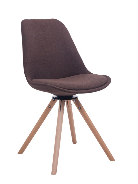 Troyes forgó látogatói szék Natura Fabric Round, barna