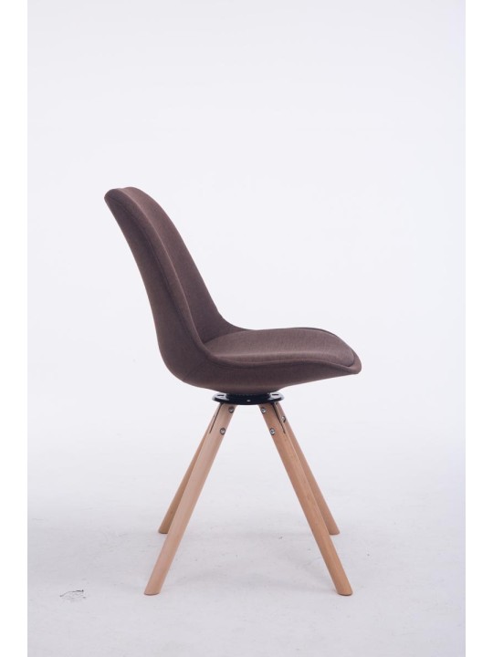 Troyes forgó látogatói szék Natura Fabric Round, barna