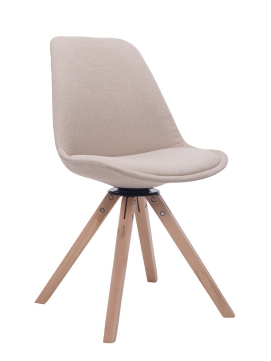 Troyes Swivel Natura Fabric Square látogatói szék, krém