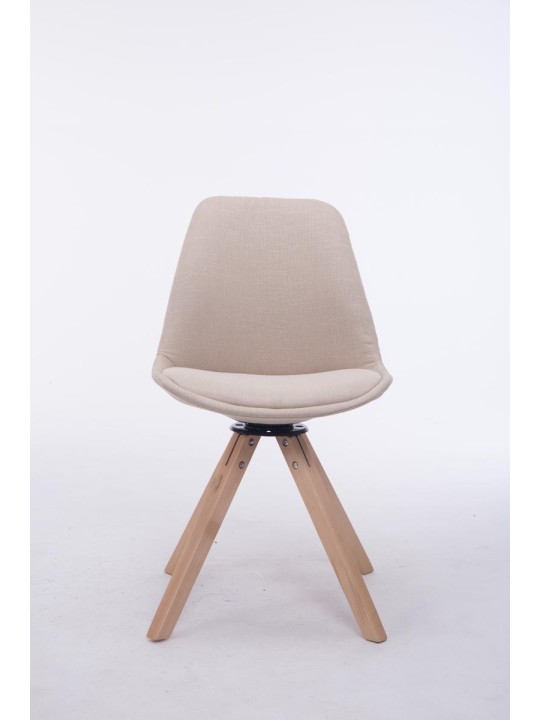 Troyes Swivel Natura Fabric Square látogatói szék, krém