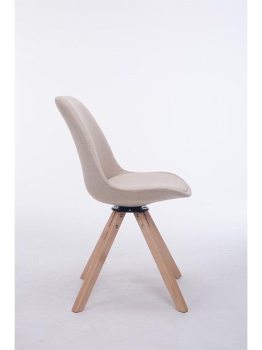 Troyes Swivel Natura Fabric Square látogatói szék, krém