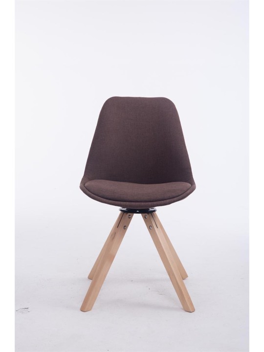 Troyes Swivel Natura Fabric Square látogatói szék, barna