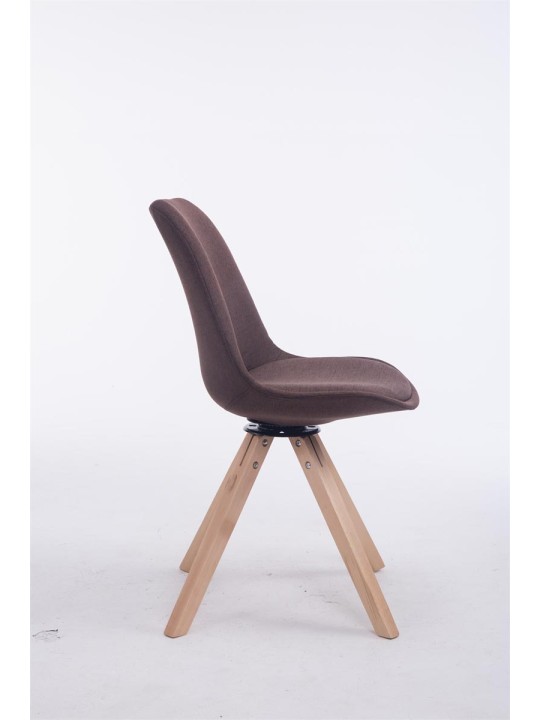 Troyes Swivel Natura Fabric Square látogatói szék, barna