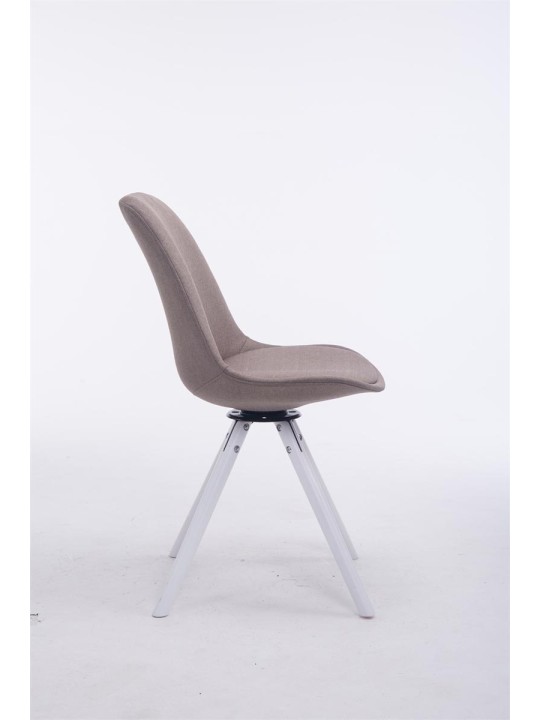 Látogatói szék Troyes forgatható szövet kerek, taupe
