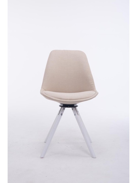 Látogatói szék Troyes forgatható szövet kerek, krém