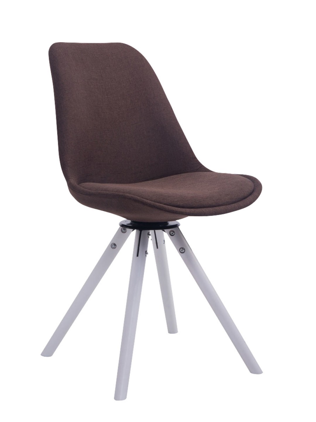 Látogatói szék Troyes forgatható szövet kerek, barna