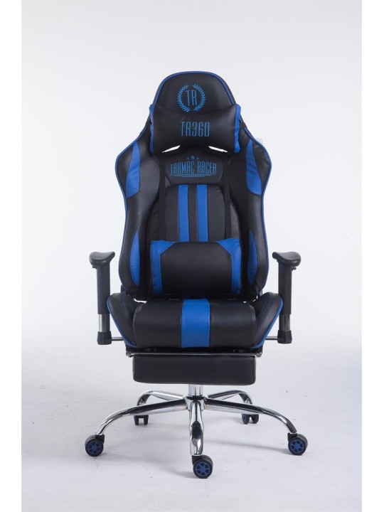 Racing irodai szék Limit lábtartóval, fekete/kék