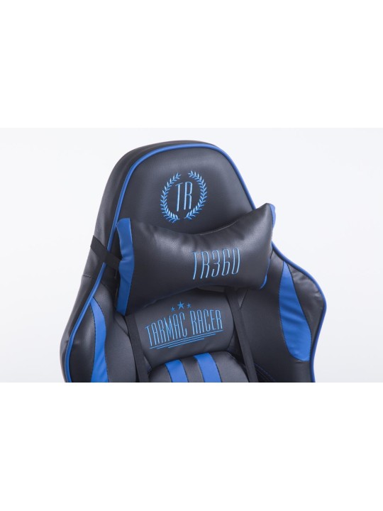 Racing irodai szék Limit lábtartóval, fekete/kék