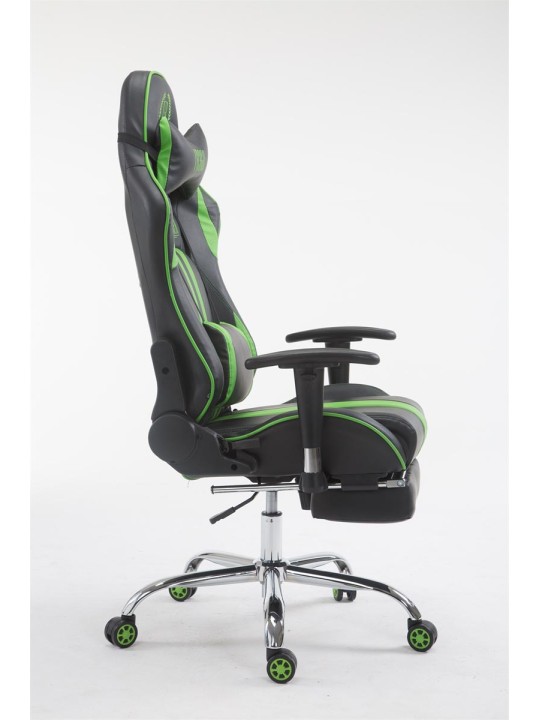 Racing irodai szék Limit lábtartóval, fekete/zöld