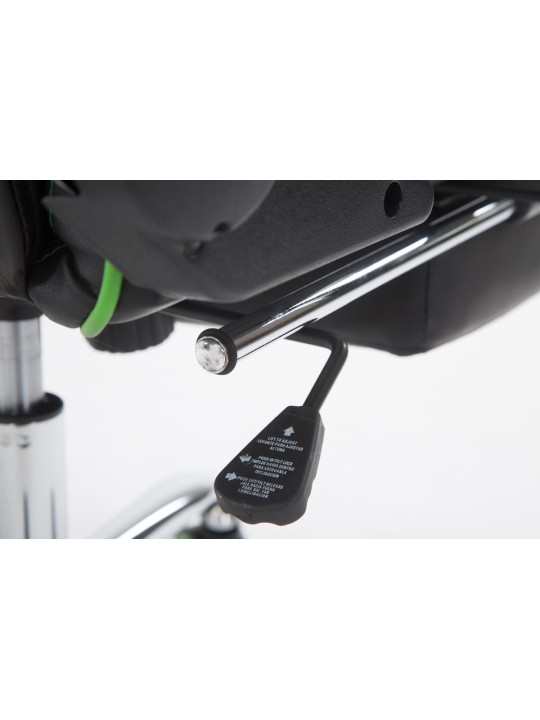 Racing irodai szék Limit lábtartóval, fekete/zöld