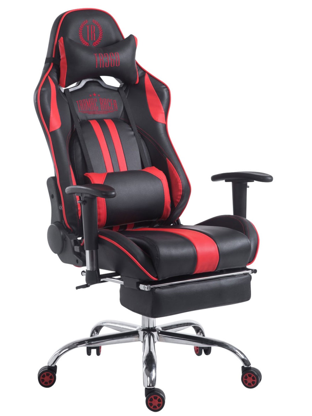 Racing irodai szék Limit lábtartóval, fekete/piros