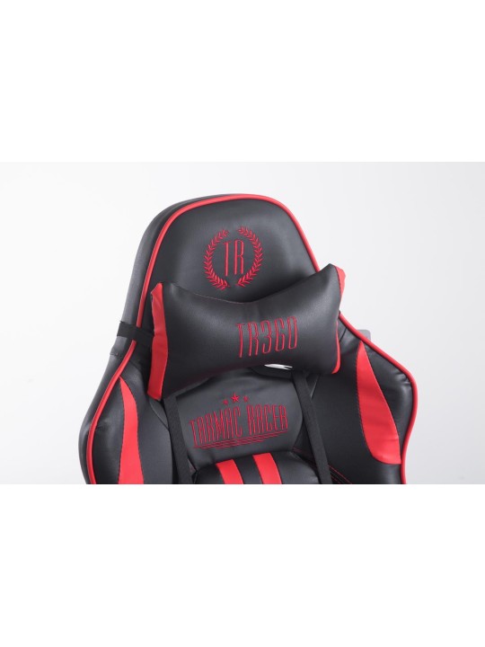Racing irodai szék Limit lábtartóval, fekete/piros