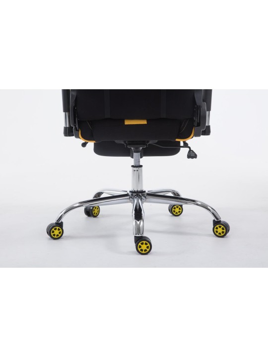 Racing irodai szék Limit szövet lábtartóval, fekete/sárga