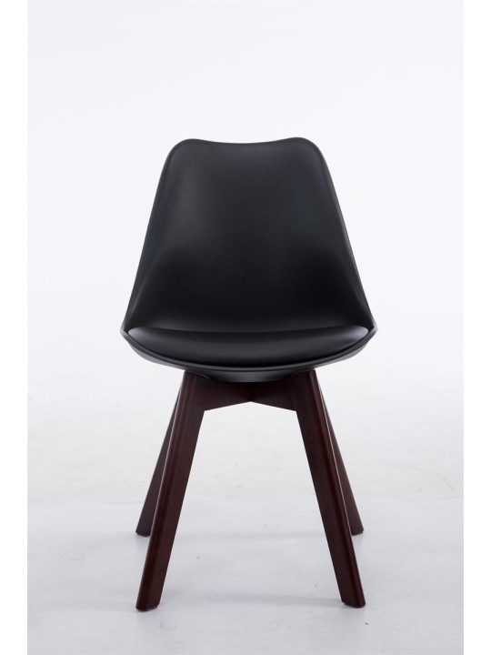 Látogatószék Borneo V2 diófa műbőr, fekete