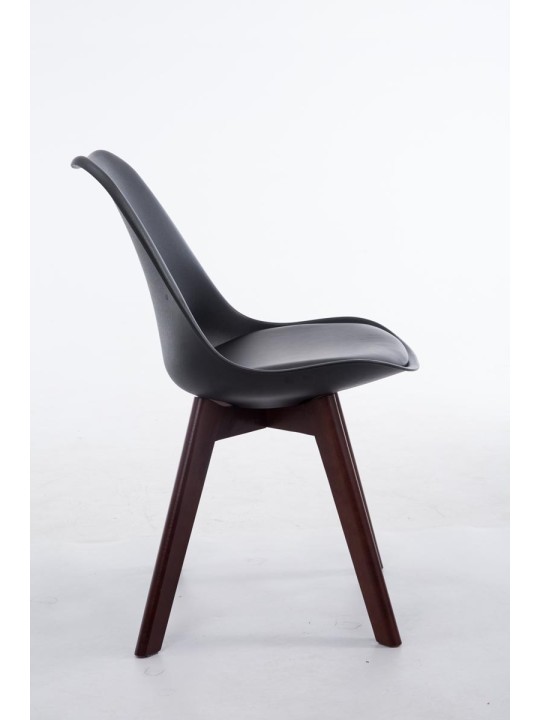 Látogatószék Borneo V2 diófa műbőr, fekete