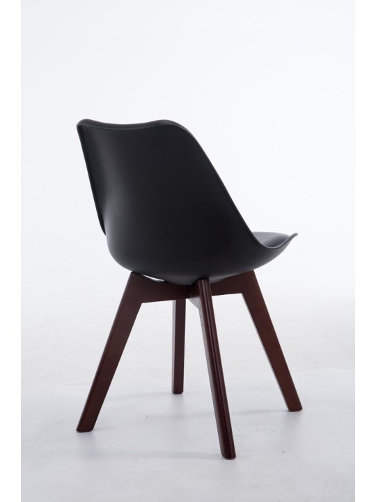 Látogatószék Borneo V2 diófa műbőr, fekete