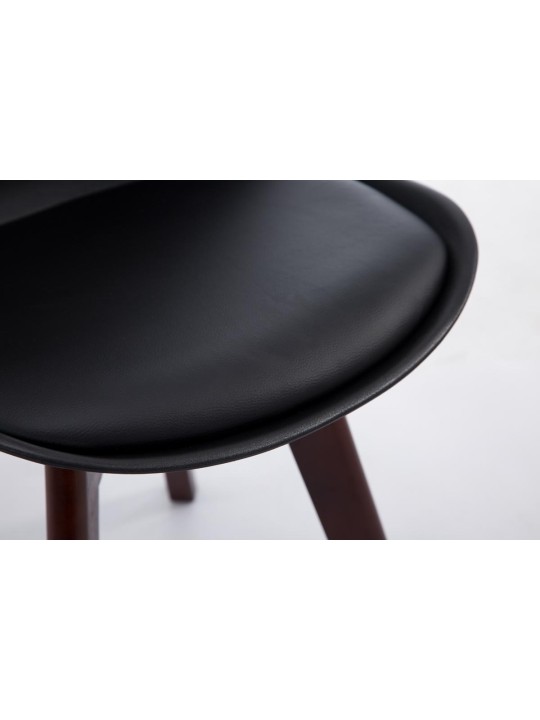 Látogatószék Borneo V2 diófa műbőr, fekete