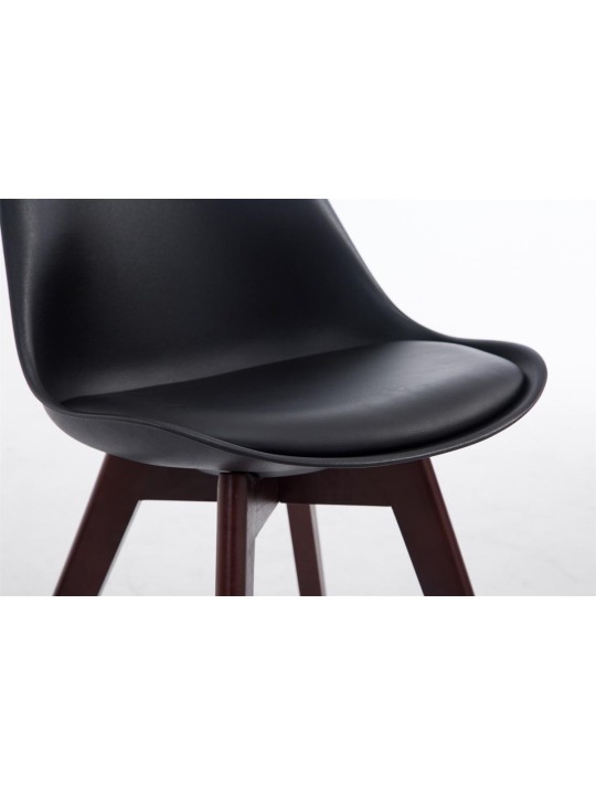 Látogatószék Borneo V2 diófa műbőr, fekete