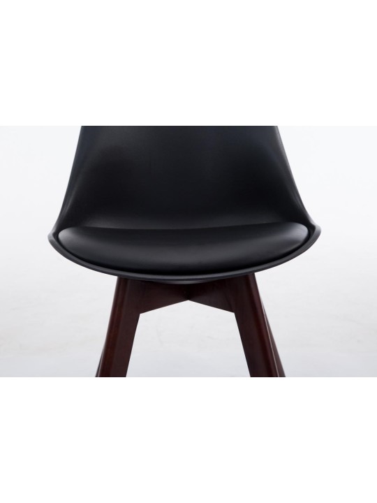 Látogatószék Borneo V2 diófa műbőr, fekete