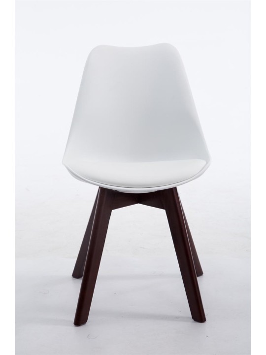 Látogatószék Borneo V2 diófa műbőr, fehér