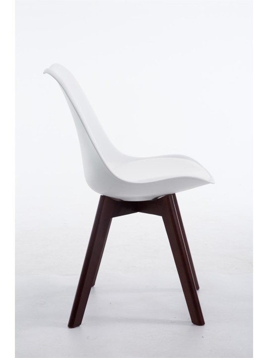 Látogatószék Borneo V2 diófa műbőr, fehér