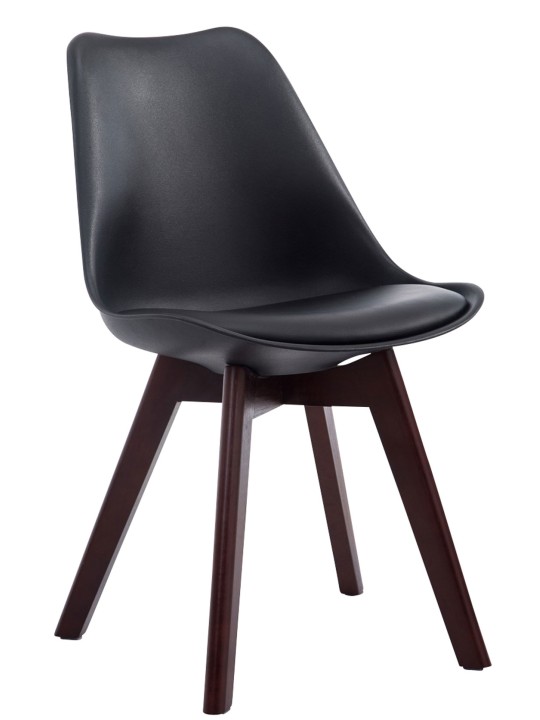 Látogatószék Borneo V2 diófa műbőr, fekete