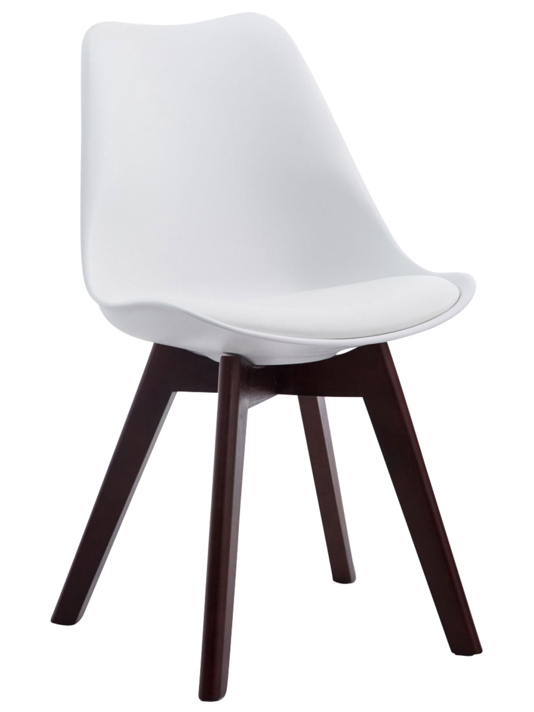 Látogatószék Borneo V2 diófa műbőr, fehér