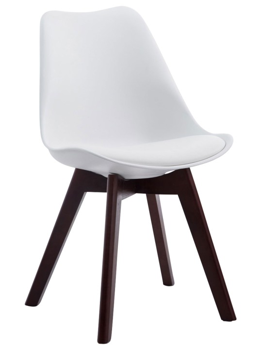 Látogatószék Borneo V2 diófa műbőr, fehér