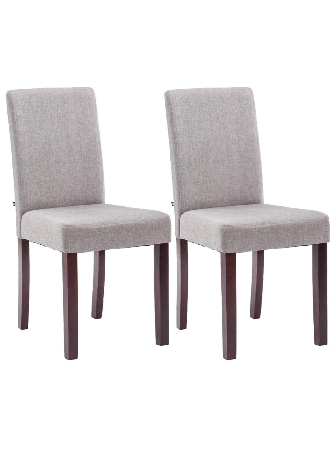 2 étkezőszékből álló Ina szövet cappuccino készlet, világosszürke