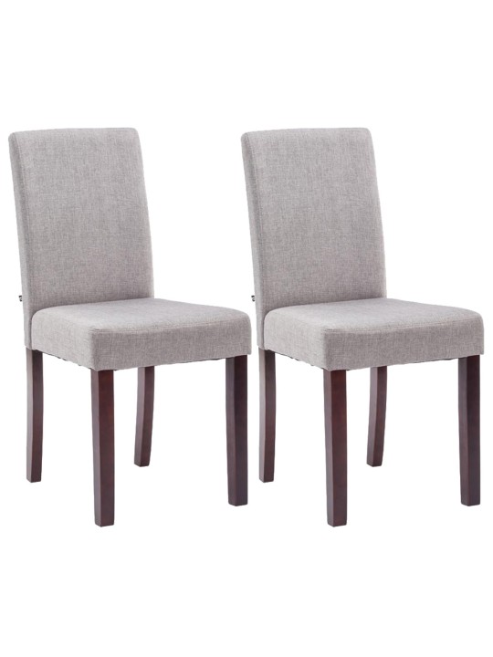 2 étkezőszékből álló Ina szövet cappuccino készlet, világosszürke