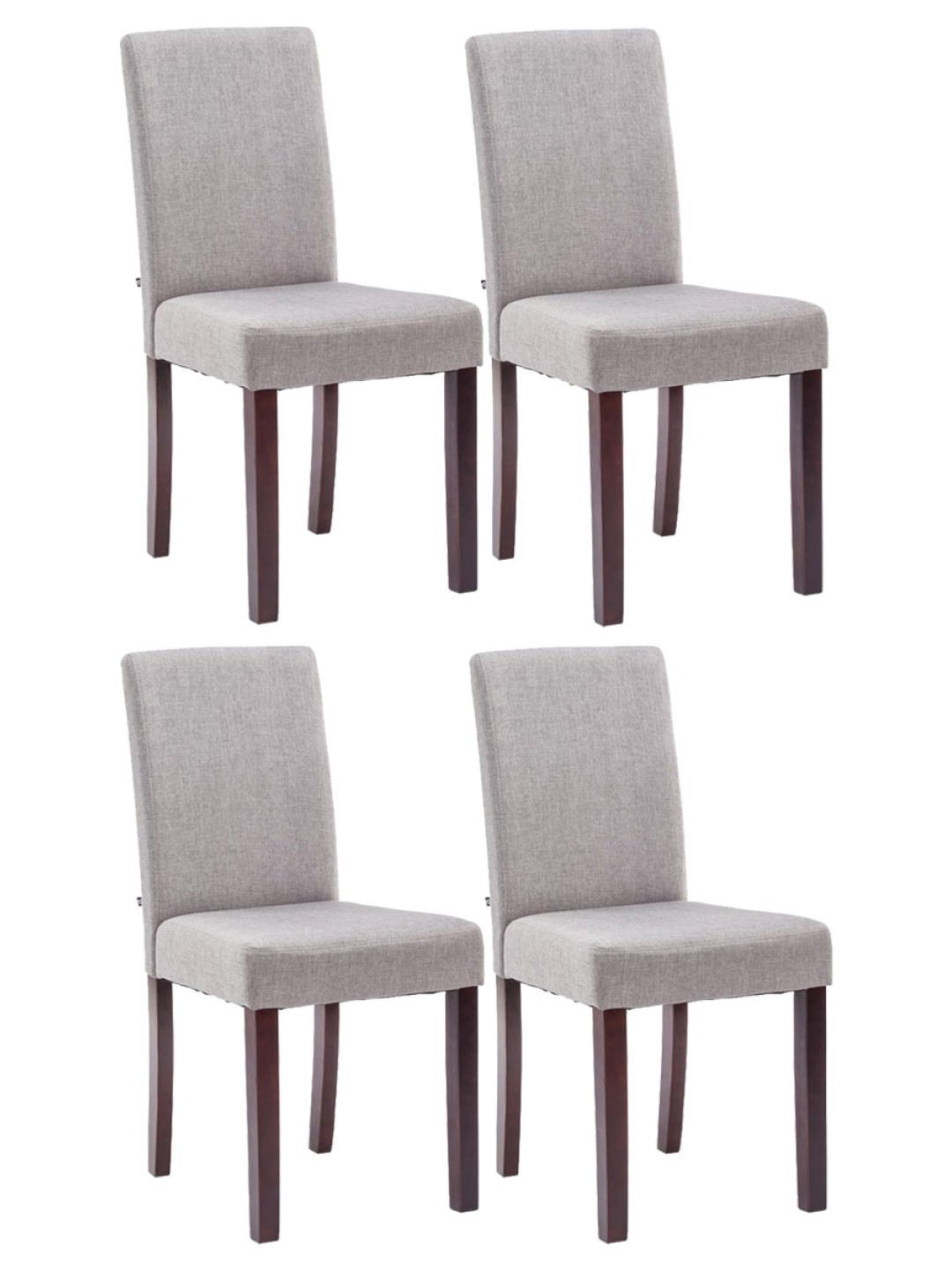 4 db étkezőszékből álló Ina szövet cappuccino készlet, világosszürke