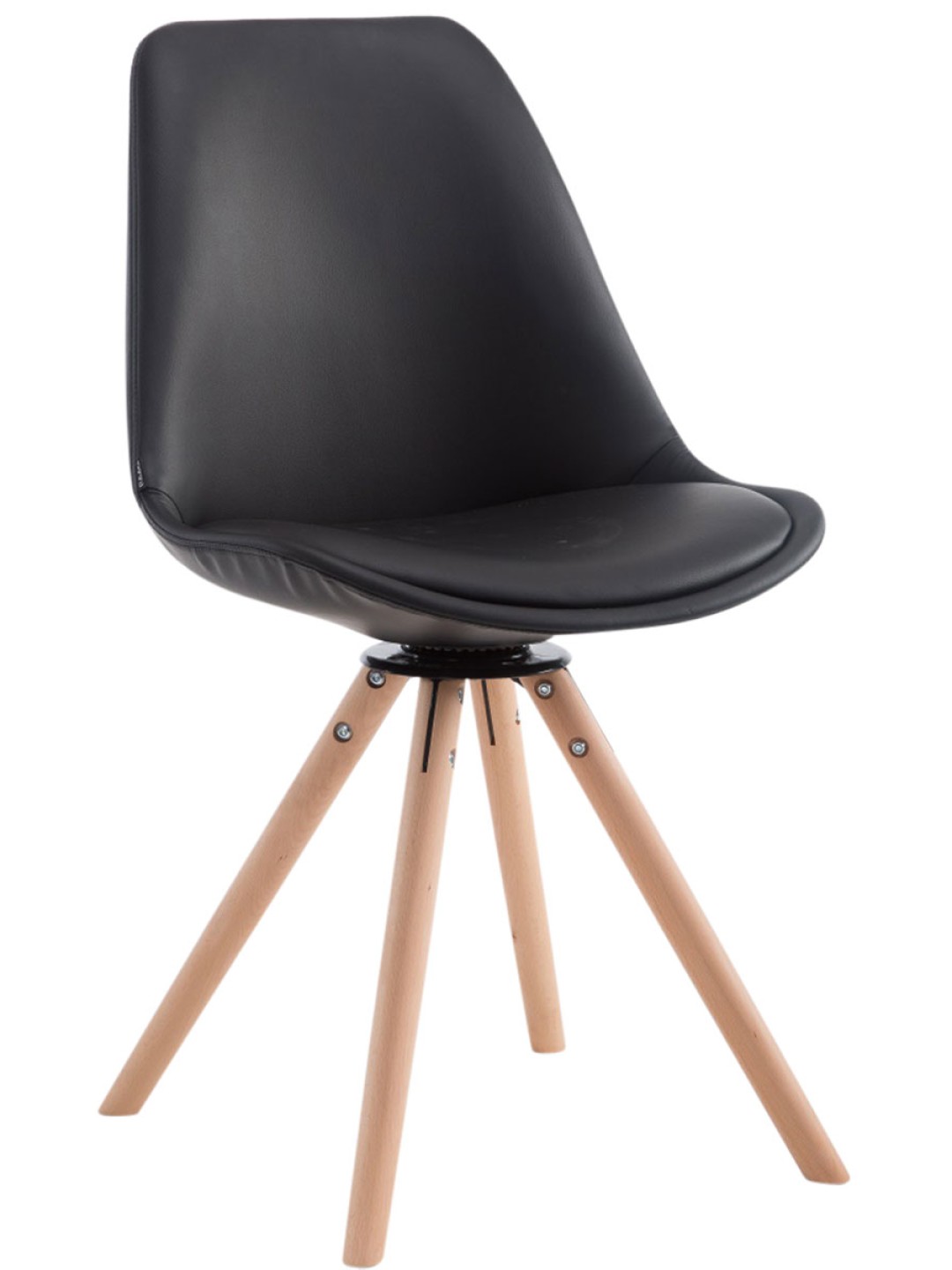 Látogatószék Calais forgatható Natura Round, fekete