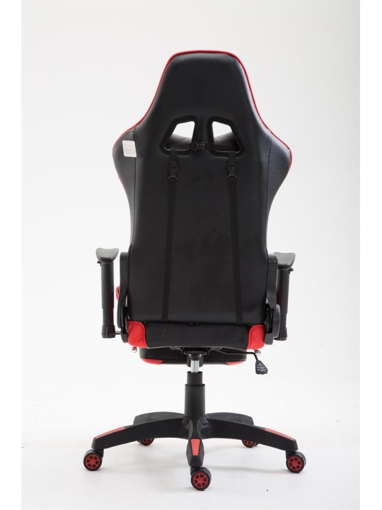 Boavista műbőr irodai szék lábtartóval, fekete/piros