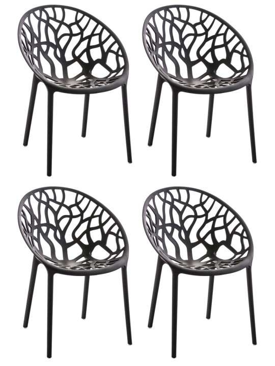 4 db Hope szék készlet, fekete