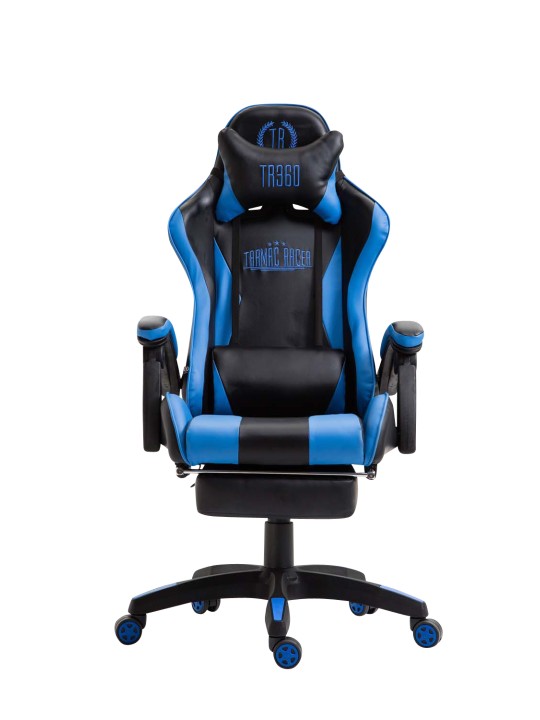 Ignite műbőr irodai szék, fekete/kék