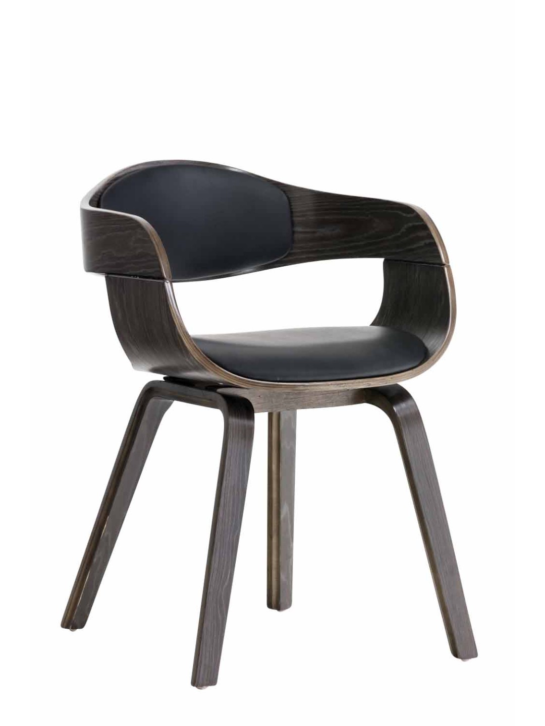 Kingston műbőr látogatószék, fekete/szürke