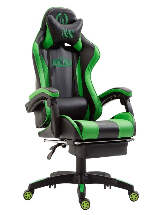 Ignite műbőr irodai szék, fekete/zöld