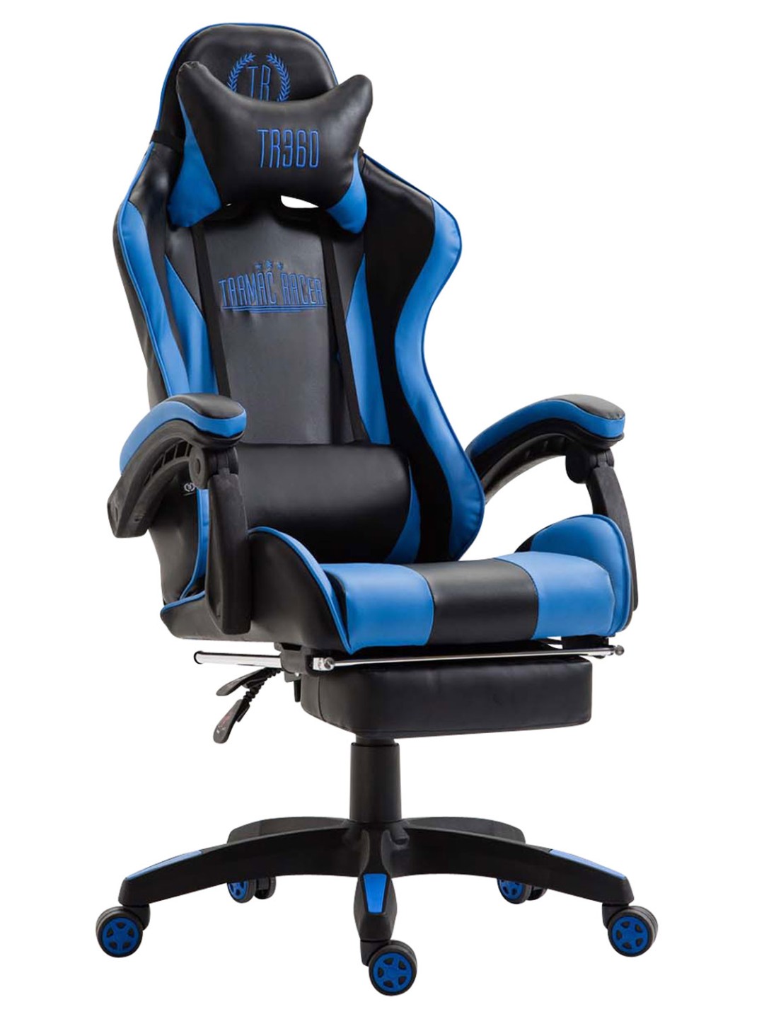 Ignite műbőr irodai szék, fekete/kék