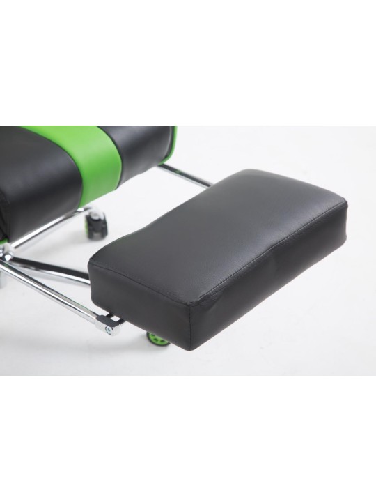 Racing irodai szék Limit V2 műbőr lábtartóval, fekete/zöld