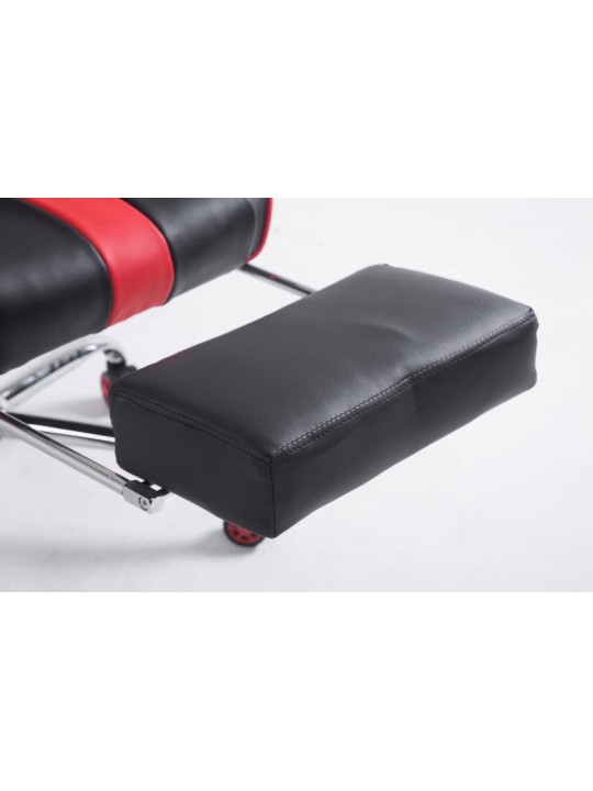 Racing irodai szék Limit V2 műbőr lábtartóval, fekete/piros