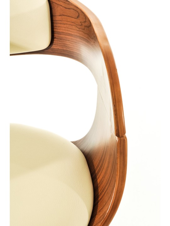 2 db Kingston C műbőr bárszék készlet, dió/krém